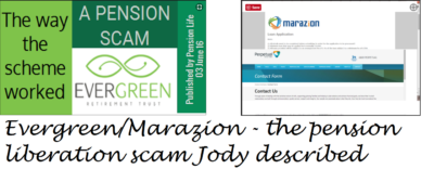 Pension Life blog - Pension scams - Evergreen - a pension liberation described by jody