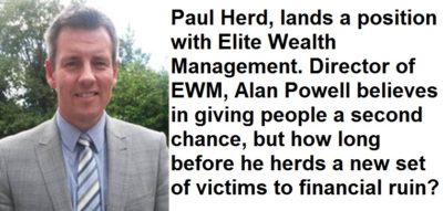 Pension Life Blog - Paul Herd is now working at Elite Wealth Management despite being found responsible for loosing previously advised clients money