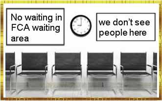 Pension Life Blog - FCA pension scam - No waiting in the FCA waiting area: we don´t see people here