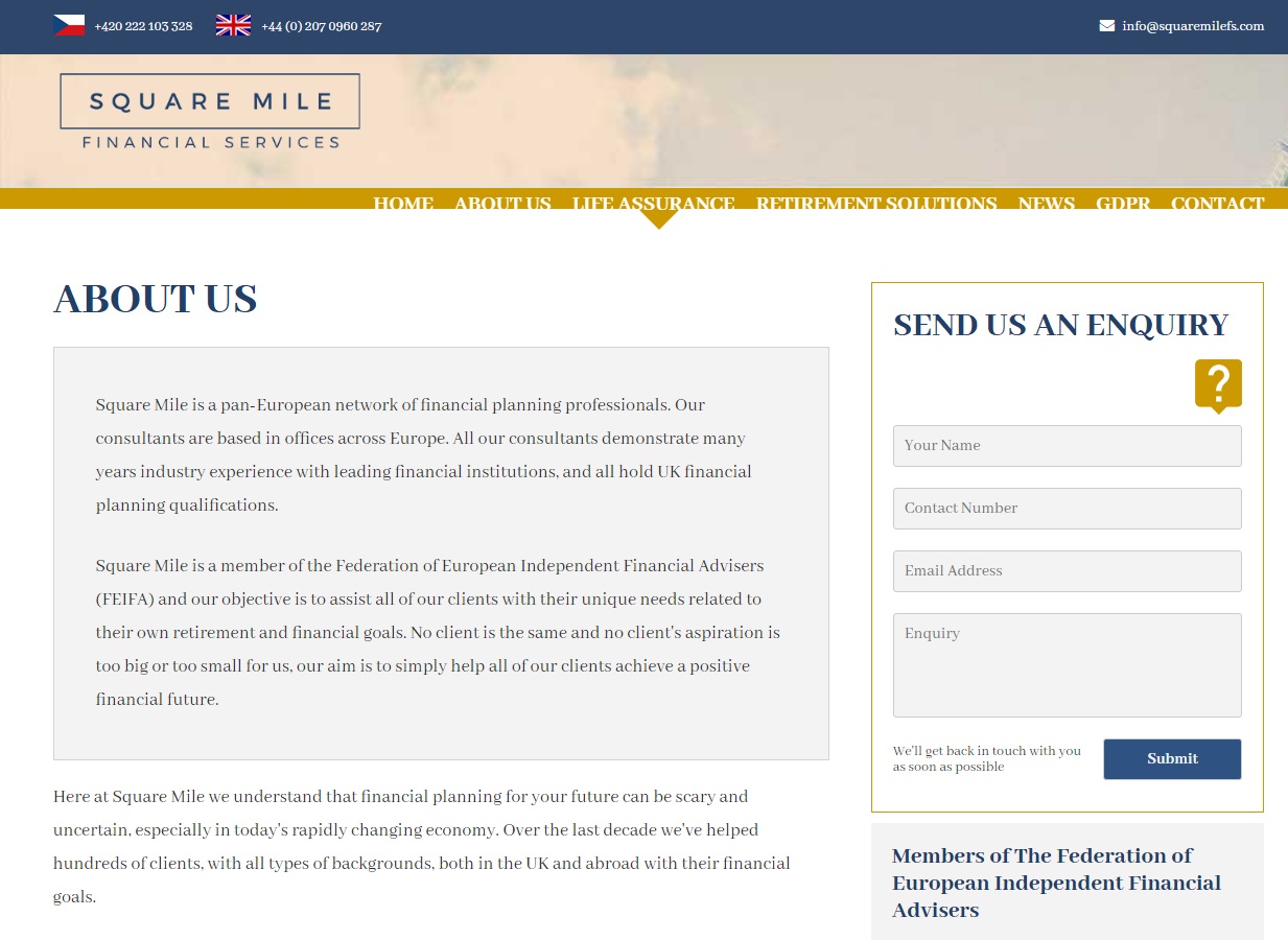 Pension Life Blog - Square Mile International Financial Services - qualified and registered? David Vilka Square Mile
